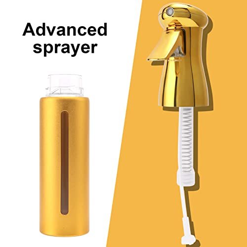 ZIBARBER Salon Style Hair Spray Misting Bottle – Fine Mist Continuous Spray, 10 oz Gold Aluminum Water Mister for Hairstyling & Cleaning Avelisse