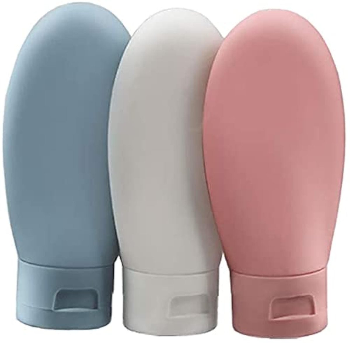 ZALUJMUS Travel Bottles 3-Pack, 60ml Leak Proof Refillable Squeezable Containers with Labels and Transparent Carry Bag for Shampoo, Soap, Toiletries (Multicolor) - görsel 1