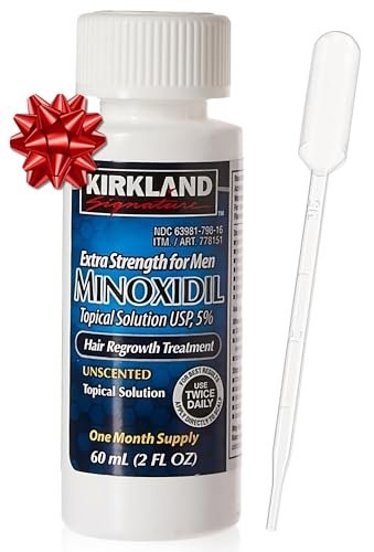 Kirkland Signature 5% Minoxidil Hair Regrowth for Men – 1 Month Supply (2 Fl Oz, Pack of 1) Avelisse