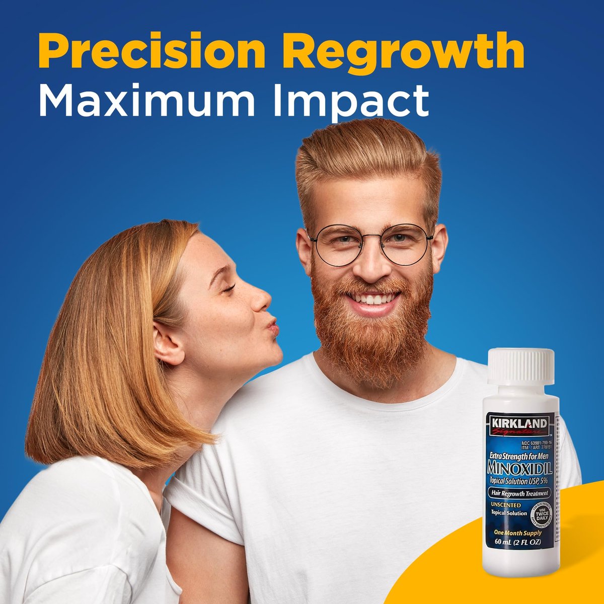 Kirkland Signature 5% Minoxidil Hair Regrowth for Men – 1 Month Supply (2 Fl Oz, Pack of 1) Avelisse
