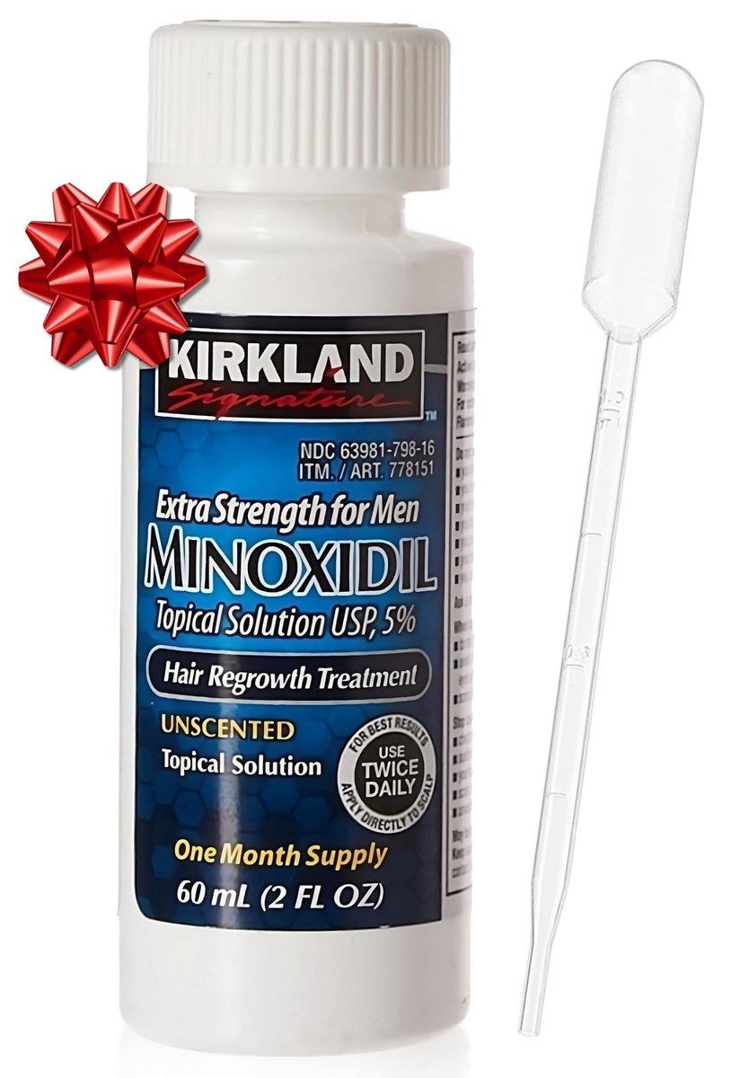 Kirkland Signature 5% Minoxidil Hair Regrowth for Men – 1 Month Supply (2 Fl Oz, Pack of 1) Avelisse