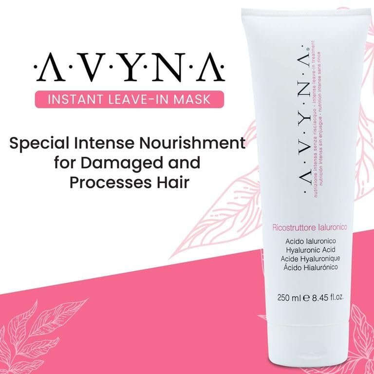 Avyna Leave-in Deep-Penetrating Reconstructor Treatment for Very Damaged and Processed Hair with Hyaluronic Acid, 8.45 oz Avelisse