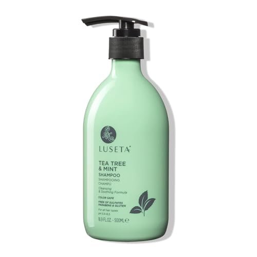 Luseta Tea Tree & Mint Shampoo - Cleansing, Soothing, Anti-Dandruff for All Hair Types (16.9 oz) Avelisse