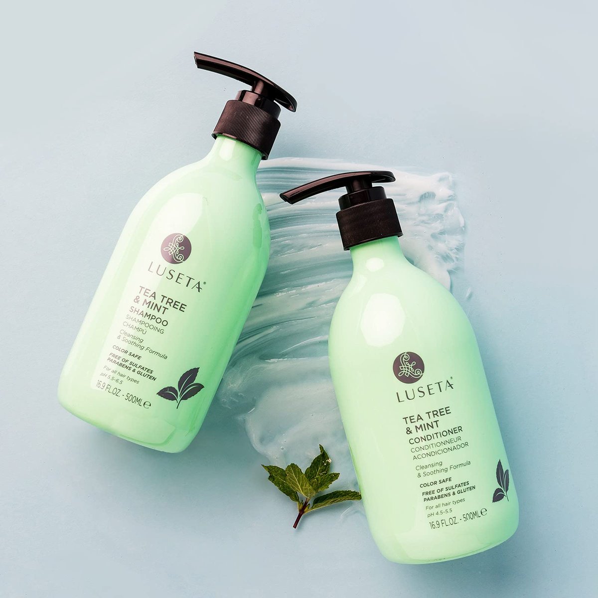 Luseta Tea Tree & Mint Shampoo - Cleansing, Soothing, Anti-Dandruff for All Hair Types (16.9 oz) Avelisse