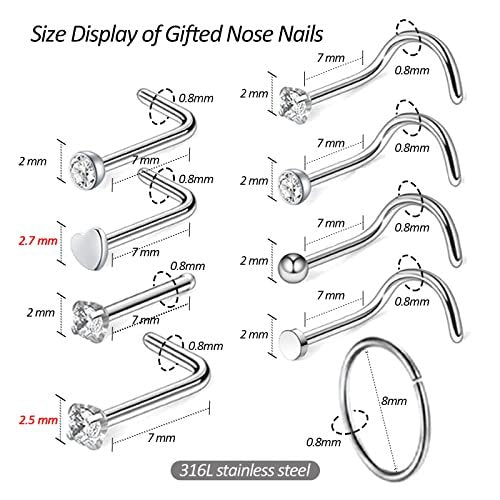 Firstomato 2 PCS Disposable Nose Piercing Gun Self Nose Piercing Kit - Hypoallergenic Surgical Steel Nose Studs - görsel 6