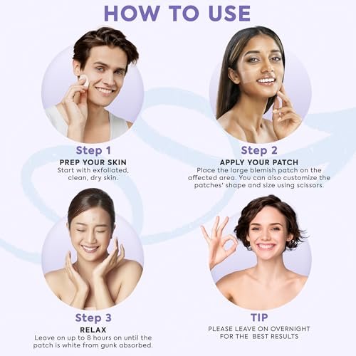 LivaClean 20CT Large Hydrocolloid Acne Patches - XL Pimple Patches for Nose, Face, Cystic Zits - Big Pore Strips & Bandages - görsel 6
