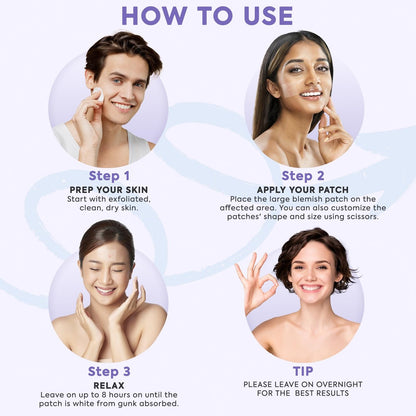 LivaClean 20CT Large Hydrocolloid Acne Patches - XL Pimple Patches for Nose, Face, Cystic Zits - Big Pore Strips & Bandages