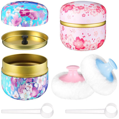 Chengu 2 Sets Body Powder Puff and Container – Ultra-Soft Material: The puffs are made from a gentle, – Image 1