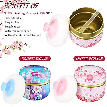 Chengu 2 Sets Body Powder Puff and Container – Care Instructions: Hand wash puffs, air dry; containers are – Image 12