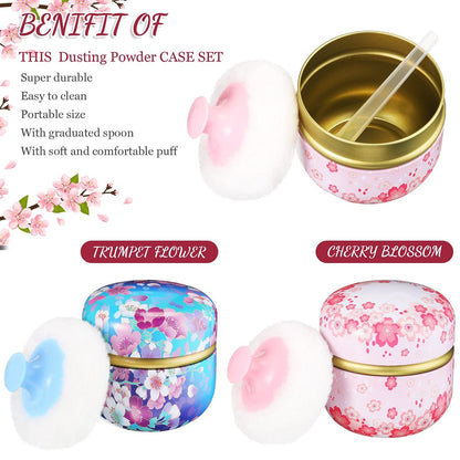 Chengu 2 Sets Body Powder Puff and Container – Capacity per container: Approximately 2 oz (60 ml) – Image 11