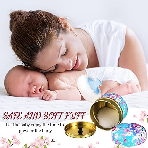 Chengu 2 Sets Body Powder Puff and Container – Color: White (puffs), Transparent (containers) – Image 10
