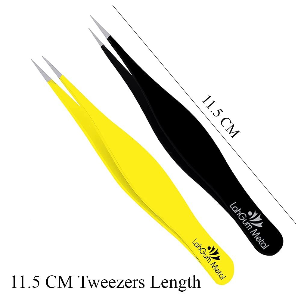 Super Sharp Pointed Tweezers Precision Fine Point Tip Ingrown Hair Removal Kit - Extra Thin Stainless Facial Hair Remover for Face - görsel 3