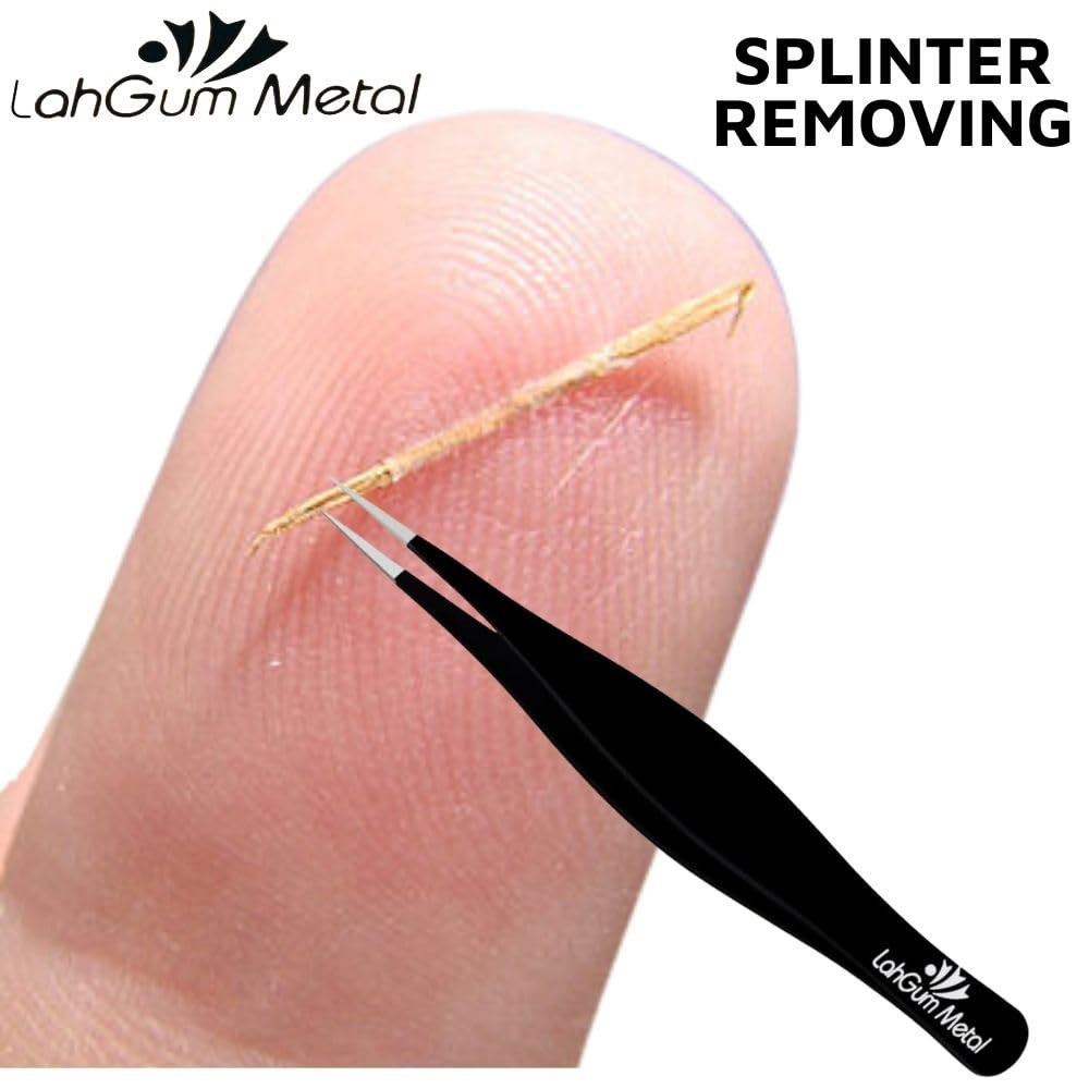 Super Sharp Pointed Tweezers Precision Fine Point Tip Ingrown Hair Removal Kit - Extra Thin Stainless Facial Hair Remover for Face - görsel 13