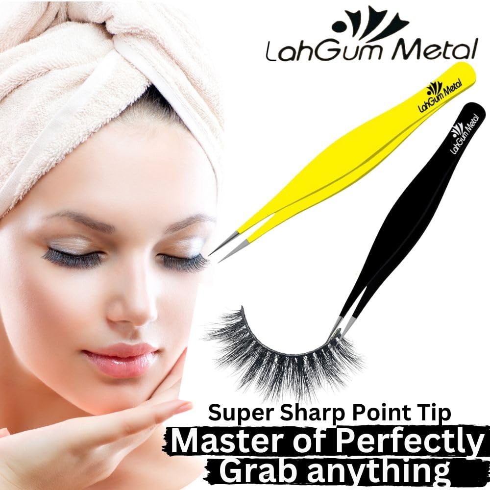 Super Sharp Pointed Tweezers Precision Fine Point Tip Ingrown Hair Removal Kit - Extra Thin Stainless Facial Hair Remover for Face - görsel 11