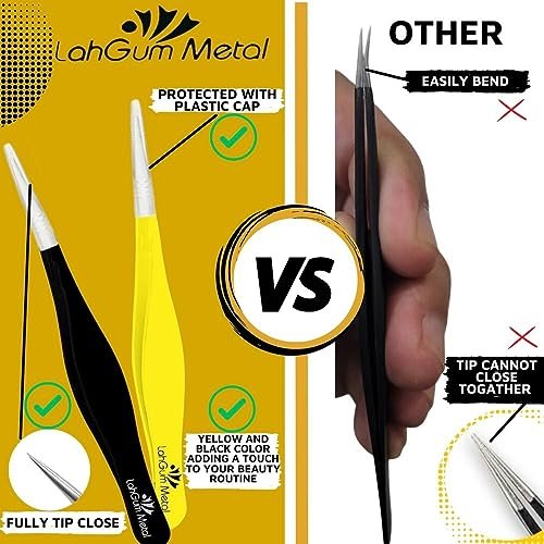 Super Sharp Pointed Tweezers Precision Fine Point Tip Ingrown Hair Removal Kit - Extra Thin Stainless Facial Hair Remover for Face - görsel 6