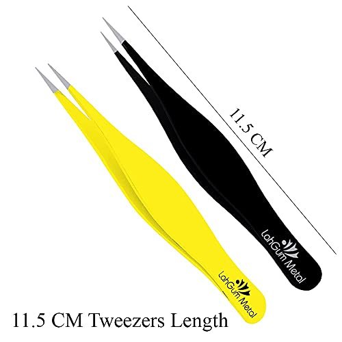 Super Sharp Pointed Tweezers Precision Fine Point Tip Ingrown Hair Removal Kit - Extra Thin Stainless Facial Hair Remover for Face - görsel 4