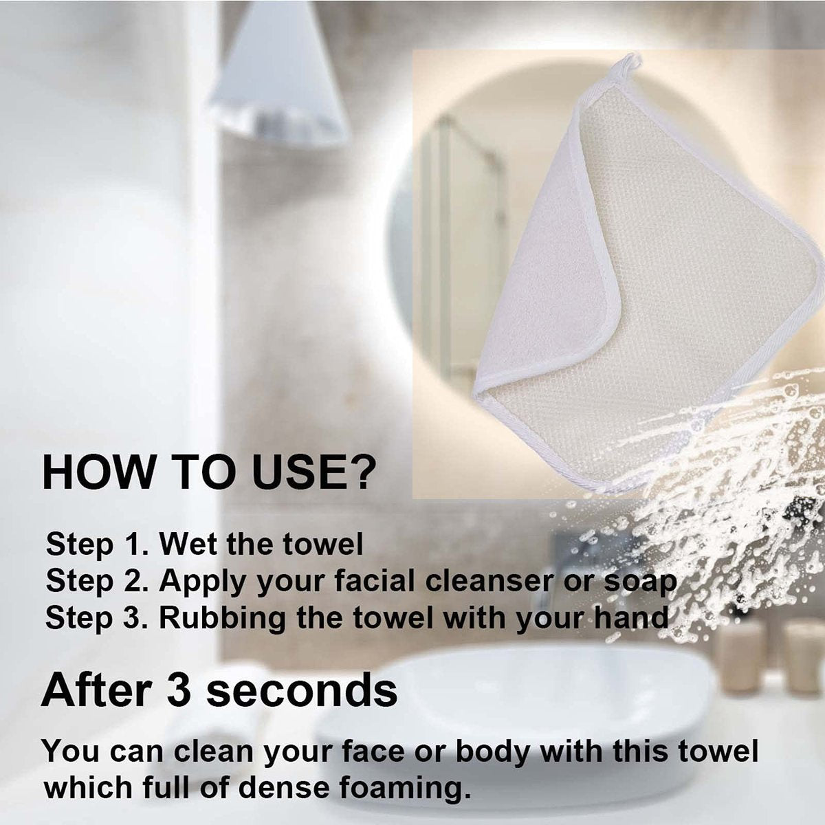 PPHAO BASIC Soft Weave Washcloth for Face - Exfoliating Washcloths for Dead Skin - 6 Pack Cotton Towels - görsel 6
