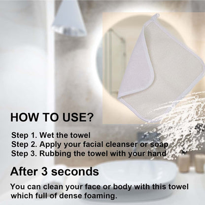 PPHAO BASIC Soft Weave Washcloth for Face - Exfoliating Washcloths for Dead Skin - 6 Pack Cotton Towels
