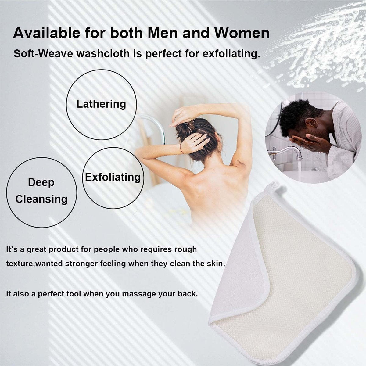 PPHAO BASIC Soft Weave Washcloth for Face - Exfoliating Washcloths for Dead Skin - 6 Pack Cotton Towels - görsel 8