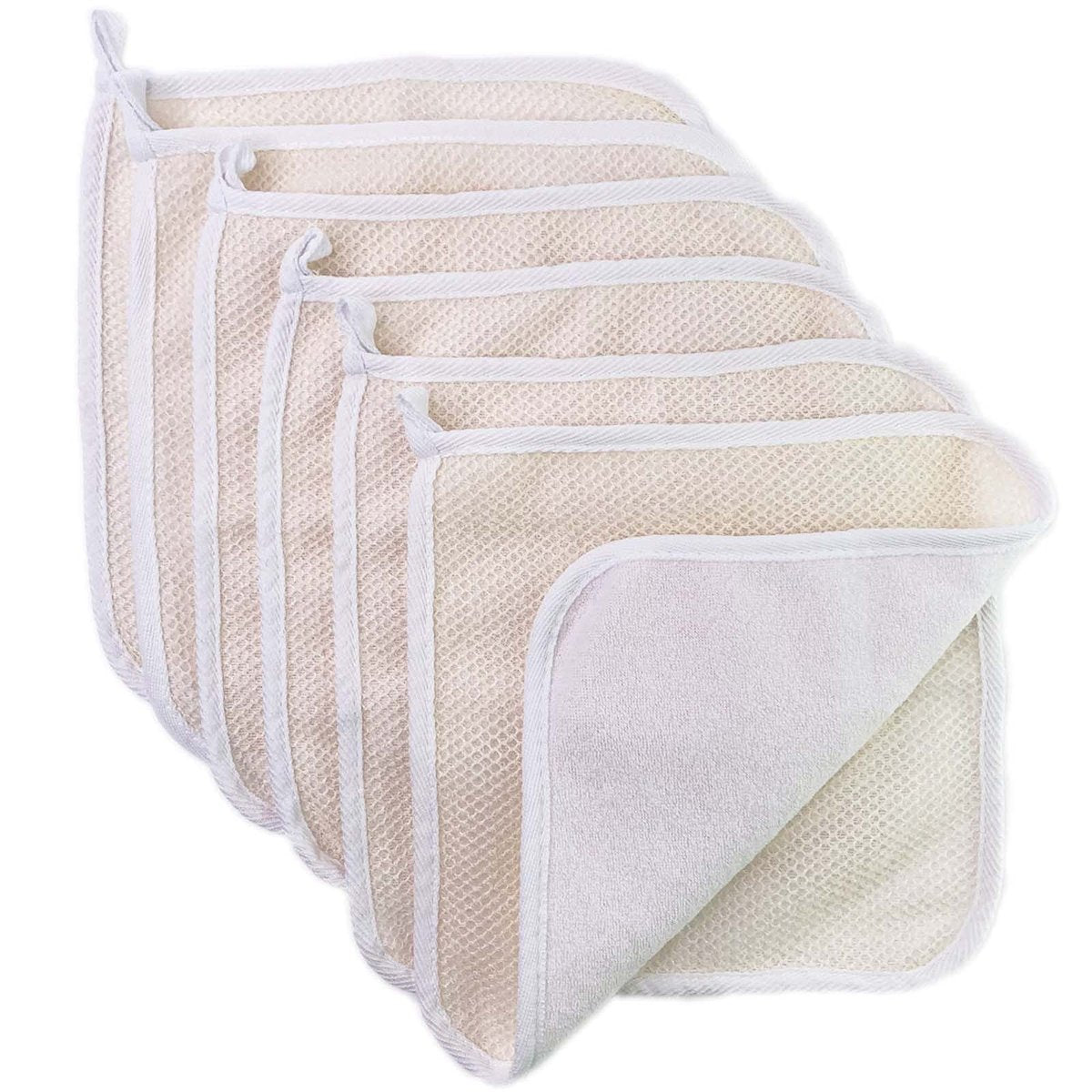 PPHAO BASIC Soft Weave Washcloth for Face - Exfoliating Washcloths for Dead Skin - 6 Pack Cotton Towels - görsel 2
