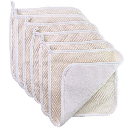 PPHAO BASIC Soft Weave Washcloth for Face - Exfoliating Washcloths for Dead Skin - 6 Pack Cotton Towels