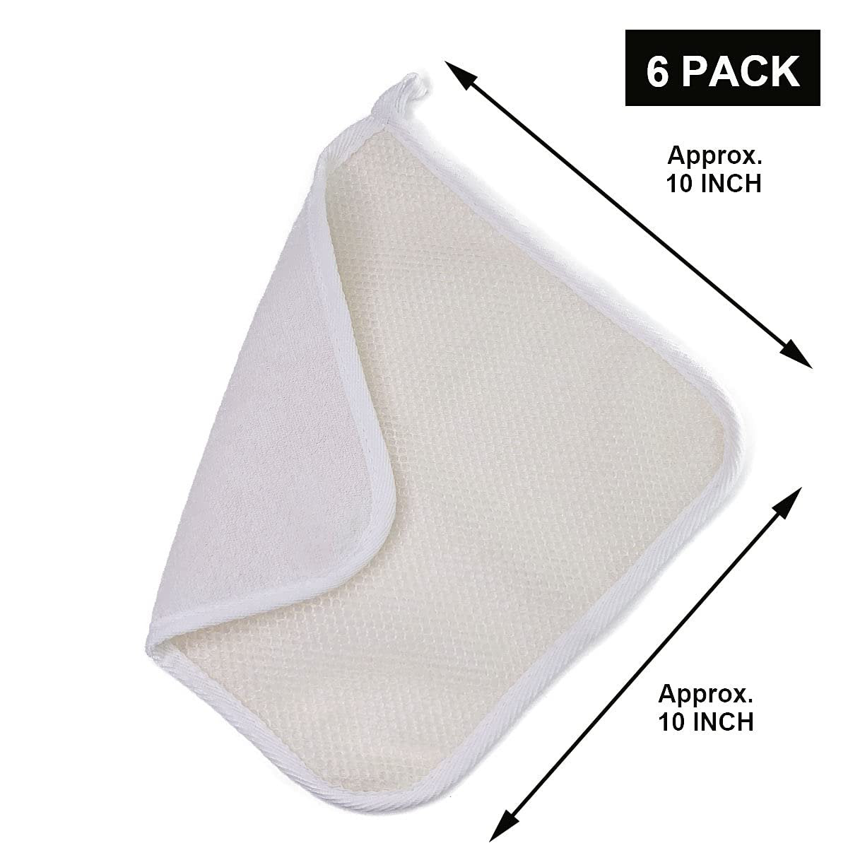 PPHAO BASIC Soft Weave Washcloth for Face - Exfoliating Washcloths for Dead Skin - 6 Pack Cotton Towels - görsel 4