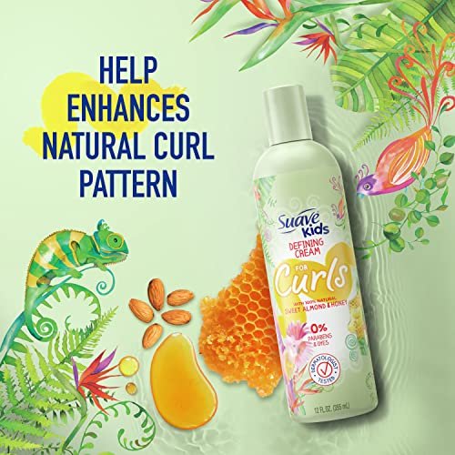 Suave Kids Defining Cream for Curls - 12 oz, Moisturizing Curl Cream for Defined, Frizz-Free Hair - görsel 6