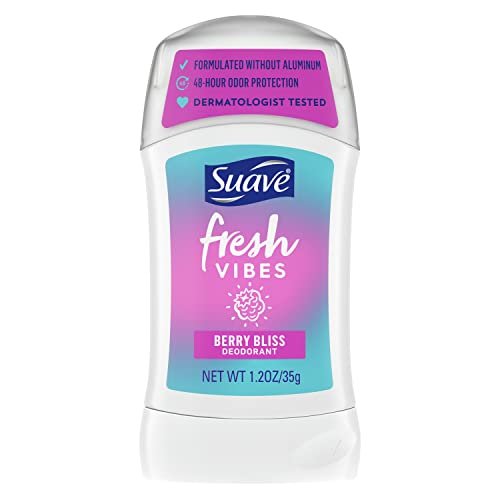 Suave Fresh Vibes Aluminum Free Deodorant Stick, Berry Bliss, 48 Hour Odor Protection, Dermatologist Tested, 1.2 oz - görsel 2