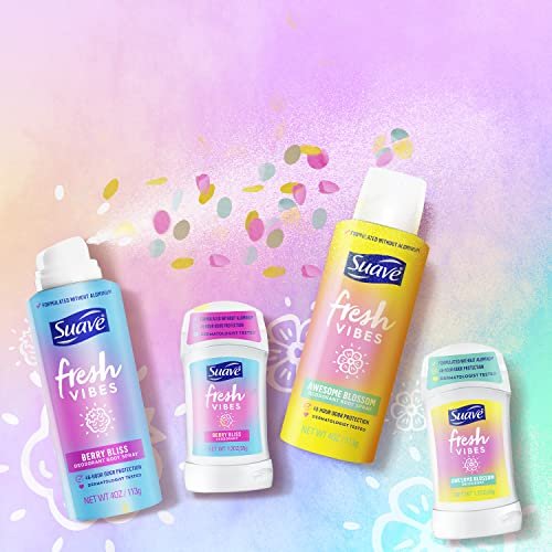 Suave Fresh Vibes Aluminum Free Deodorant Stick, Berry Bliss, 48 Hour Odor Protection, Dermatologist Tested, 1.2 oz - görsel 14