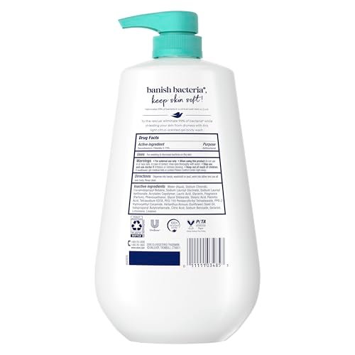Dove Antibacterial Body Wash with Pump – 30.6 oz, Moisturizing & Gentle for All Skin Types Avelisse