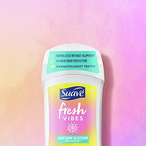 Suave Fresh Vibes Deodorant Stick, Awesome Blossom Scent, Aluminum Free, 48 Hour Odor Protection, 1.2 oz - görsel 12
