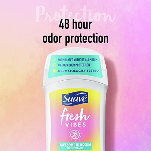 Suave Fresh Vibes Deodorant Stick, Awesome Blossom Scent, Aluminum Free, 48 Hour Odor Protection, 1.2 oz - görsel 4