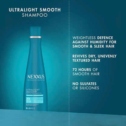 Nexxus Ultralight Smooth Smoothing Shampoo for Frizzy Hair, Frizz Deflector Technology, Biomimetic 18-MEA, 13.5 oz Avelisse