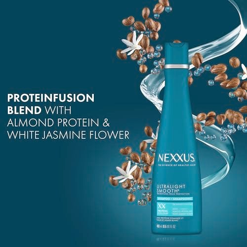 Nexxus Ultralight Smooth Smoothing Shampoo for Frizzy Hair, Frizz Deflector Technology, Biomimetic 18-MEA, 13.5 oz Avelisse
