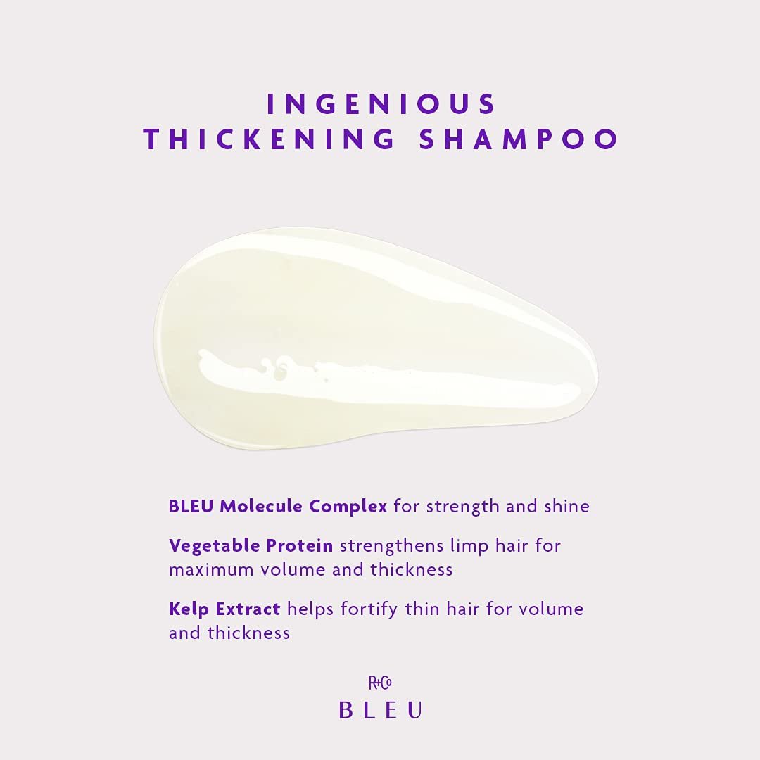 R+Co BLEU Ingenious Thickening Shampoo – Boosts Body, Bounce, and Shine for Fine Hair, Clarifies and Removes Buildup, 8.5 oz Avelisse