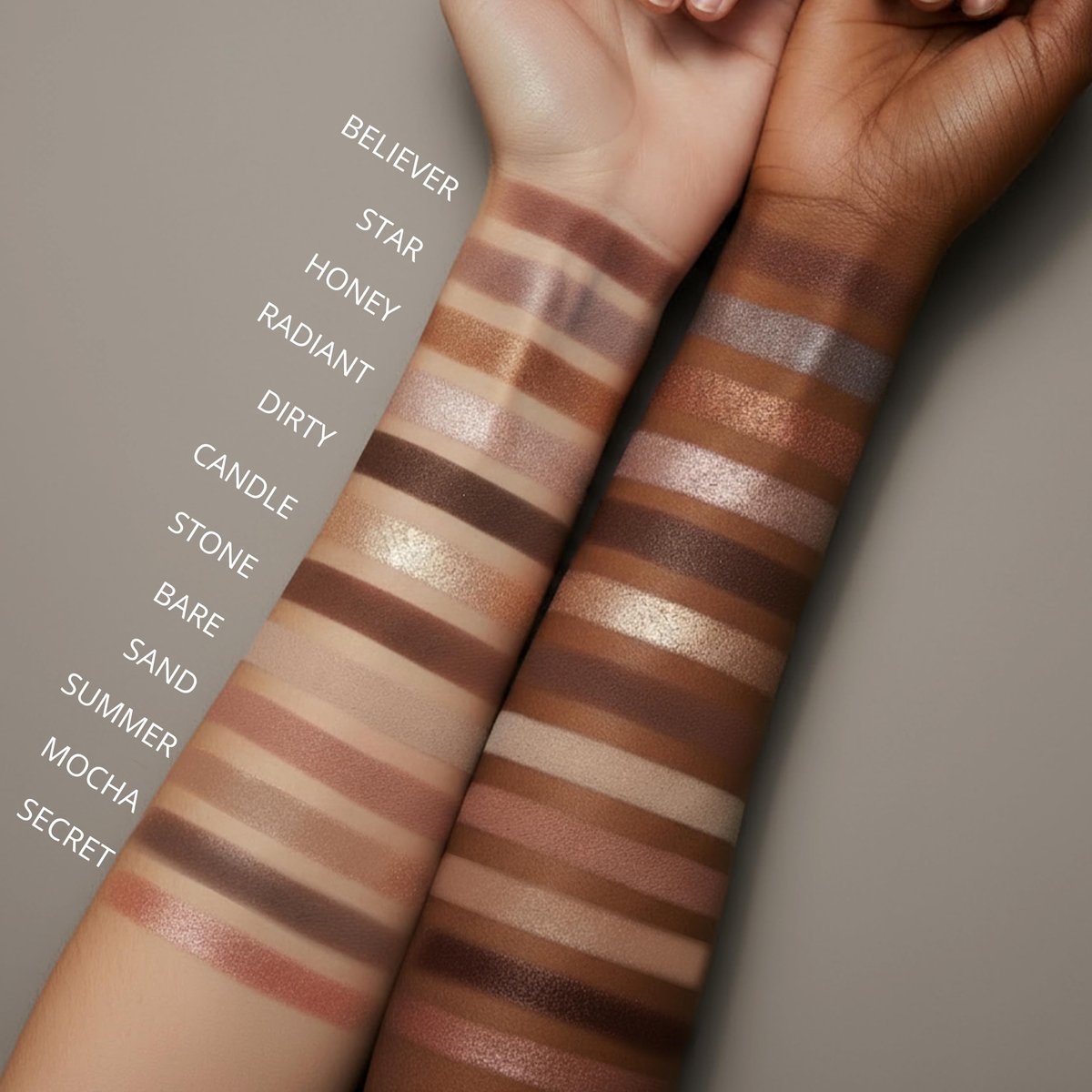 Lamora Attraction Eyeshadow Palette - 12 Soft Brown Neutral Shadows, Matte & Shimmer, Long-Lasting Travel Makeup with Mirror Avelisse