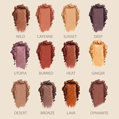 Lamora Bronze Eyeshadow Palette - 12 Soft Warm Brown Shadows, Matte & Shimmer Finishes, Ultra-Blendable Everyday Neutrals, Long-Lasting Travel Makeup with Mirror Avelisse