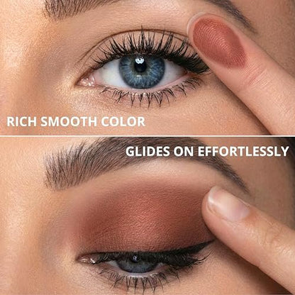 Lamora Bronze Eyeshadow Palette - 12 Soft Warm Brown Shadows, Matte & Shimmer Finishes, Ultra-Blendable Everyday Neutrals, Long-Lasting Travel Makeup with Mirror Avelisse