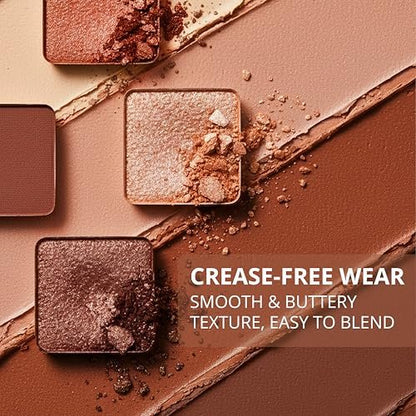 Lamora Bronze Eyeshadow Palette - 12 Soft Warm Brown Shadows, Matte & Shimmer Finishes, Ultra-Blendable Everyday Neutrals, Long-Lasting Travel Makeup with Mirror Avelisse