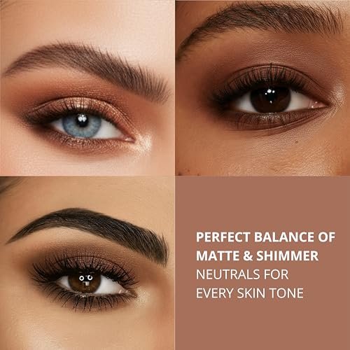 Lamora Bronze Eyeshadow Palette - 12 Soft Warm Brown Shadows, Matte & Shimmer Finishes, Ultra-Blendable Everyday Neutrals, Long-Lasting Travel Makeup with Mirror Avelisse