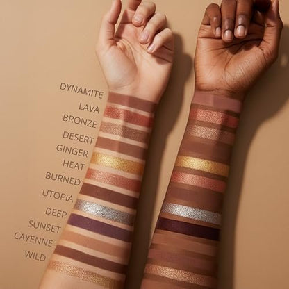 Lamora Bronze Eyeshadow Palette - 12 Soft Warm Brown Shadows, Matte & Shimmer Finishes, Ultra-Blendable Everyday Neutrals, Long-Lasting Travel Makeup with Mirror Avelisse