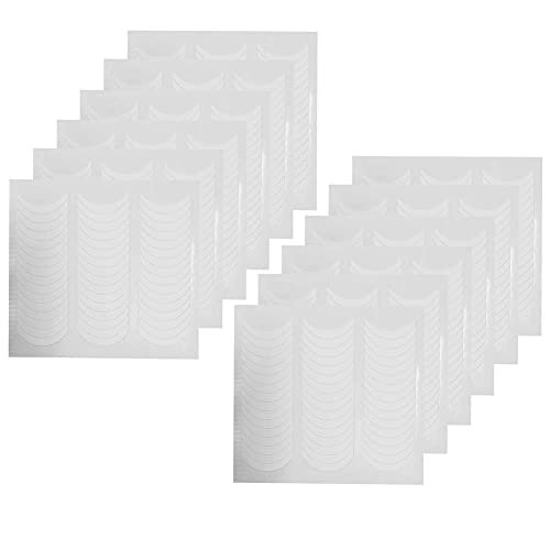 BlingKingdom 576pcs French Nail Stickers - Self-Adhesive Smile Line Guides, Moon Shape Design for Manicure, White Vinyl Stencils - görsel 4