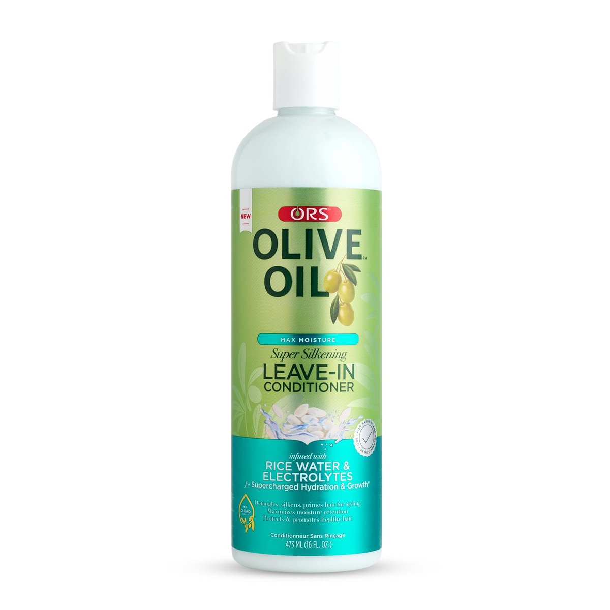 ORS Olive Oil Max Moisture Leave-In Conditioner with Rice Water and Electrolytes - Supercharged Hair Hydration, 16 oz Avelisse