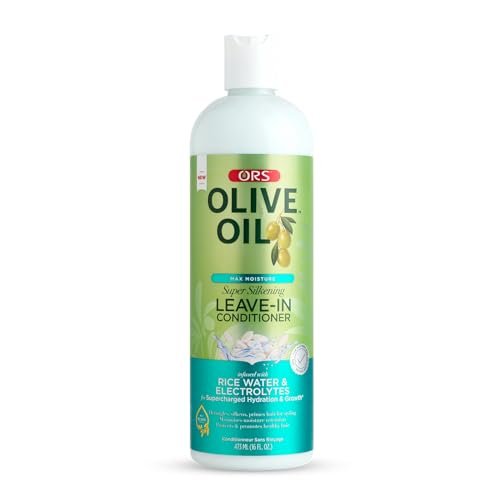 ORS Olive Oil Max Moisture Leave-In Conditioner with Rice Water and Electrolytes - Supercharged Hair Hydration, 16 oz Avelisse