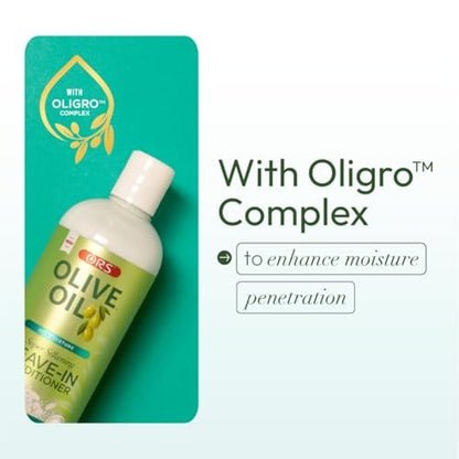 ORS Olive Oil Max Moisture Leave-In Conditioner with Rice Water and Electrolytes - Supercharged Hair Hydration, 16 oz Avelisse