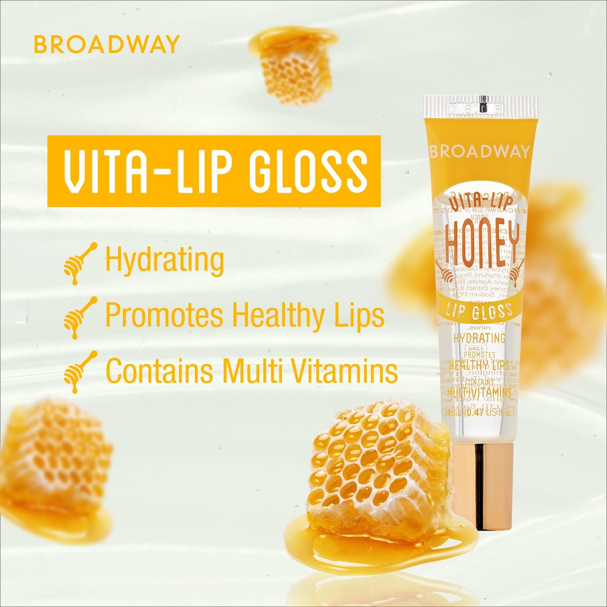 Ruby Kisses Broadway Vita-Lip Clear Lip Gloss (10 Pack) - Ultra-Hydrating & Soothing Formula with Vitamins, High-Shine Non-Sticky Finish Lip Balm with Mint, Rosehip, Coconut, Mango, Argan, Honey, Shea Avelisse