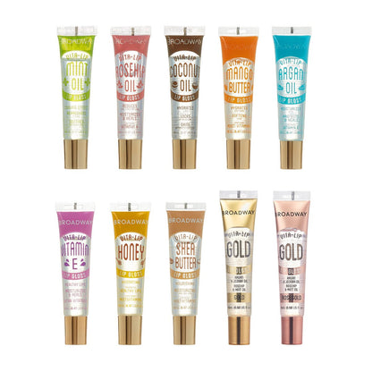 Ruby Kisses Broadway Vita-Lip Clear Lip Gloss (10 Pack) - Ultra-Hydrating & Soothing Formula with Vitamins, High-Shine Non-Sticky Finish Lip Balm with Mint, Rosehip, Coconut, Mango, Argan, Honey, Shea Avelisse