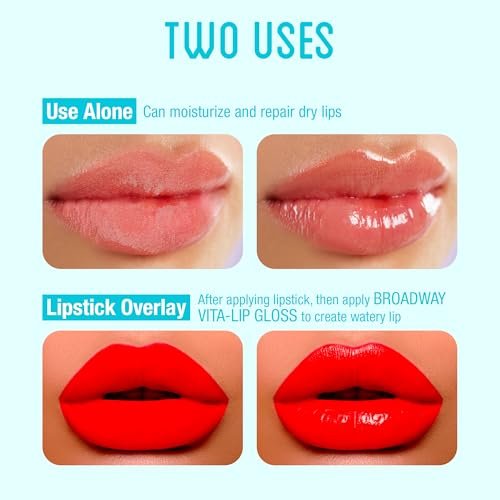 Ruby Kisses Broadway Vita-Lip Clear Lip Gloss (10 Pack) - Ultra-Hydrating & Soothing Formula with Vitamins, High-Shine Non-Sticky Finish Lip Balm with Mint, Rosehip, Coconut, Mango, Argan, Honey, Shea Avelisse