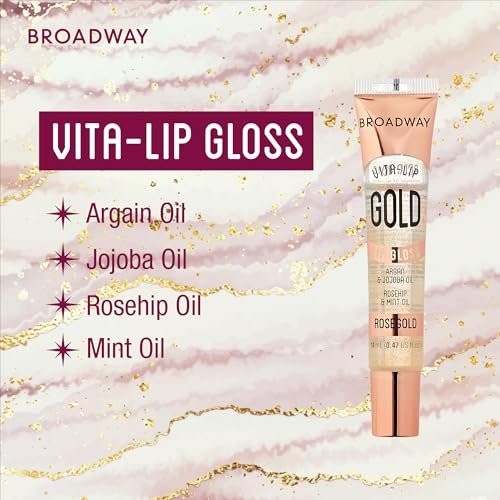 Ruby Kisses Broadway Vita-Lip Clear Lip Gloss (10 Pack) - Ultra-Hydrating & Soothing Formula with Vitamins, High-Shine Non-Sticky Finish Lip Balm with Mint, Rosehip, Coconut, Mango, Argan, Honey, Shea Avelisse