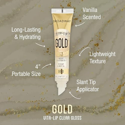 Ruby Kisses Broadway Vita-Lip Clear Lip Gloss (10 Pack) - Ultra-Hydrating & Soothing Formula with Vitamins, High-Shine Non-Sticky Finish Lip Balm with Mint, Rosehip, Coconut, Mango, Argan, Honey, Shea Avelisse